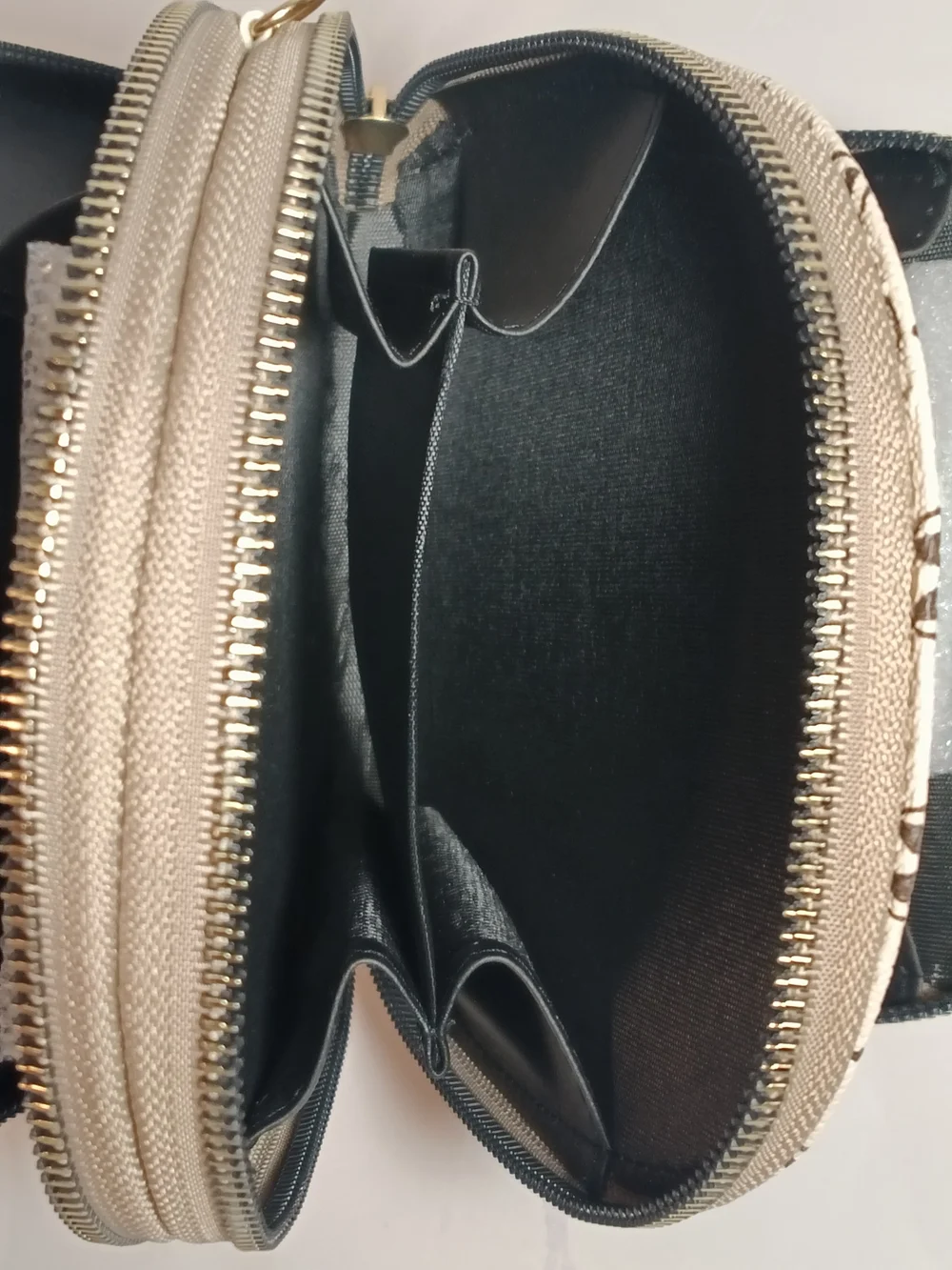 Mini Cream and Black Logo-Pattern Crossbody Bag, Essential Bags Brand New